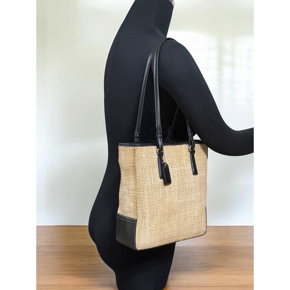Vintage Coach 8157 Straw Cabana Lunch Tote - Picture 7 of 14
